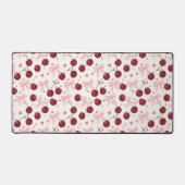 Coquette Aesthetic Desk Mat Cherry Red Bows Office Schreibtischunterlage (Vorderseite)