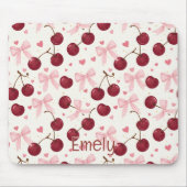 Coquette Aesthetic Mouse Pad Cherry Red Bows  Mousepad (Vorne)