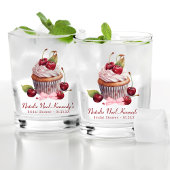 Coquette Aesthetic Pink Bow Cherry Personalized Whiskyglas
