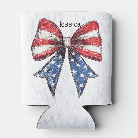 Coquette American Bow Personalisiert Dosenkühler (Rückseite)