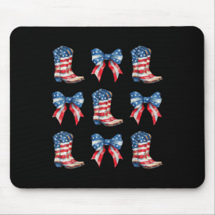 Coquette American Cowgirl Western Stiefel 4. Juli Mousepad