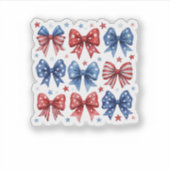Coquette American Flag Coquette Bow 4. Juli Aufkleber (Vorderseite)