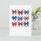 Coquette American Flag Coquette Bow 4. Juli Einladung (Stehend Vorderseite)
