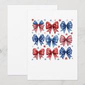 Coquette American Flag Coquette Bow 4. Juli Einladung (Vorne/Hinten)