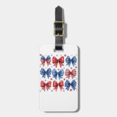 Coquette American Flag Coquette Bow 4. Juli Gepäckanhänger (Vorderseite vertikal)
