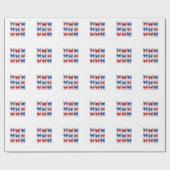 Coquette American Flag Coquette Bow 4. Juli Geschenkpapier (Flach)