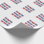 Coquette American Flag Coquette Bow 4. Juli Geschenkpapier (Ecke)