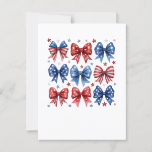 Coquette American Flag Coquette Bow 4. Juli Postkarte