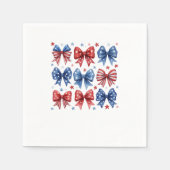 Coquette American Flag Coquette Bow 4. Juli Serviette (Vorderseite)