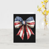 Coquette American Girly 4. Juli American Flag Karte (Gelbe Blume)