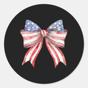 Coquette American Girly 4. Juli American Flag Runder Aufkleber