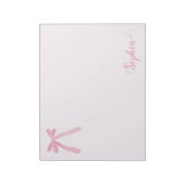 Coquette Aquarellfarbe Rosa Bow Ribbon Personalisi Notizblock (Rotiert)