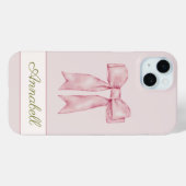 Coquette Ästhetik Feminine Pink Bow Personalisiert Case-Mate iPhone Hülle (Rückseite (Horizontal))