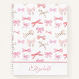 Coquette Ästhetik Light Pink Bows Notizblock