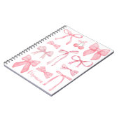 Coquette Ästhetik Pink Bow Trendy Feminine Niedlic Notizblock (Linke Seite)
