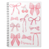 Coquette Ästhetik Pink Bow Trendy Feminine Niedlic Notizblock (Vorderseite)