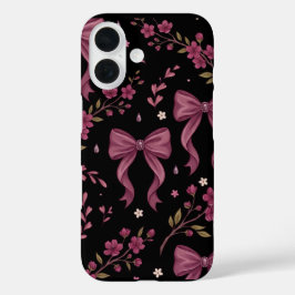 Coquette-Ästhetik Rosa Schleifen und Floral-iPhone iPhone 16 Hülle