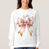 Coquette Ästhetisch Pink Bow Individuelle Name Swe Sweatshirt (Vorderseite)
