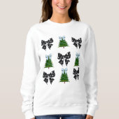 Coquette Ästhetische Bows & Weihnachtsbaumen Sweatshirt (Vorderseite)