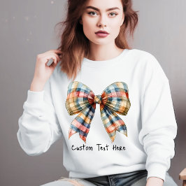 Coquette Ästhetische Karierte Bow Individuelle Nam Sweatshirt