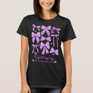 Coquette Ästhetische Lila Bow Epilepsie T-Shirt
