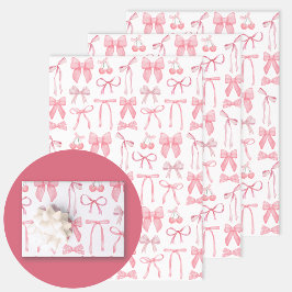 Coquette Ästhetische Niedlich Giro Female Pink Bow Geschenkpapier Set