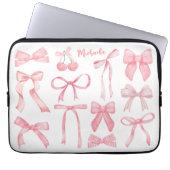 Coquette Ästhetische Niedliche Pink Bows Girly Fem Laptopschutzhülle (Vorderseite)