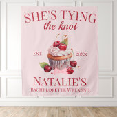 Coquette Ästhetische Pink Bow Cherry Cake Extravag Wandteppich