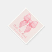 Coquette Ästhetisches Brautparty Niedlich Pink Bow Serviette (Ecke)