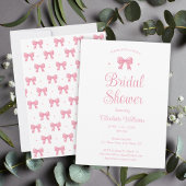 Coquette Ästhetisches Pink Bow Brautparty Einladung