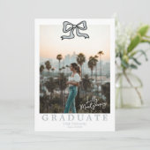 Coquette Baby Blue Foto Abschluss Ankündigung (Stehend Vorderseite)