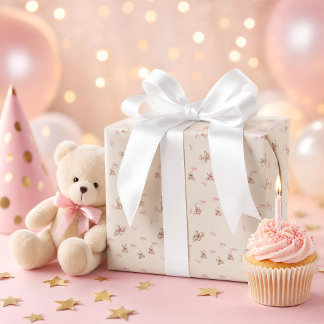 Coquette Baby Girl Geschenkpapier — Teddybären &