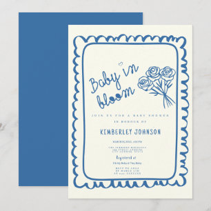 Coquette Baby in Bloom Gezeichnet Kinderdusche Einladung