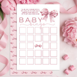 Coquette Baby Shower Bingo Game - Eleganter rosa B