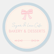 Coquette-Bäckerei-Logo Rosa Schleife Pastell Gesch