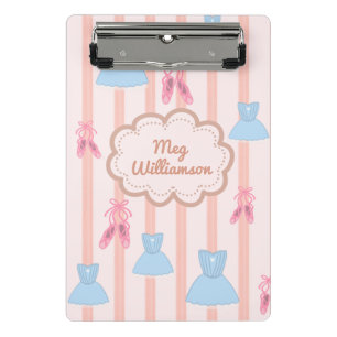 Coquette Ballet Personalisiert Name Mini Klemmbrett