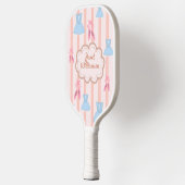 Coquette Ballet Personalisierter Name und Slogan Pickleball Schläger (Links)