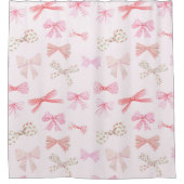 Coquette Balletcore Light Pink Bows Duschvorhang (Vorderseite)