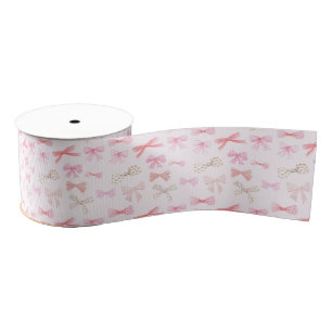 Coquette Balletcore Light Pink Bows Ripsband