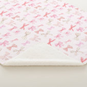 Coquette Balletcore Light Pink Bows Sherpadecke (3/4)