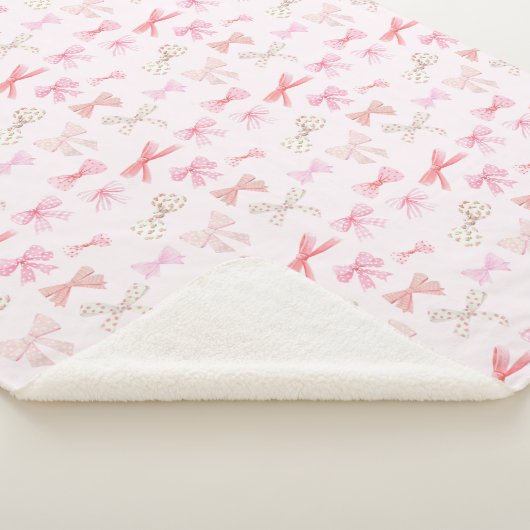 Coquette Balletcore Light Pink Bows Sherpadecke (3/4)