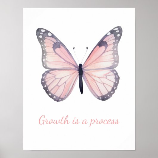 Coquette Balletcore Light Pink Butterfly Poster (Vorne)