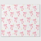 Coquette Balletcore Rosa nahtlose Muster Bogen Geschenkpapier (Flach)