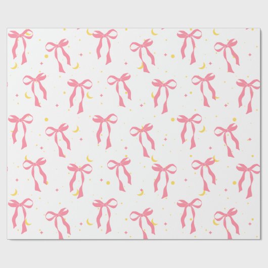 Coquette Balletcore Rosa nahtlose Muster Bogen Geschenkpapier (Flach)