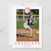 Coquette Baseball Bow Abschluss Ankündigung (Vorderseite)