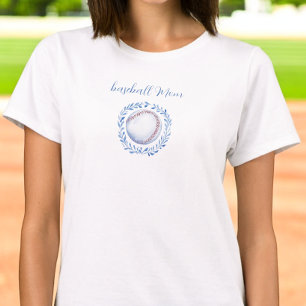 Coquette Baseball Mama Floral Chinoiserie Wreath T-Shirt