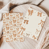 Coquette Beige Bow Ribbon Mitteilungskarte