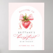 Coquette Berry Erster Geburtstag DIGITAL Poster (Vorne)
