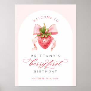 Coquette Berry Erster Geburtstag DIGITAL Poster