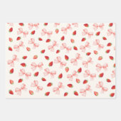 Coquette Berry Erster Geburtstag Rot Gingham Geschenkpapier Set (Vorderseite 3)